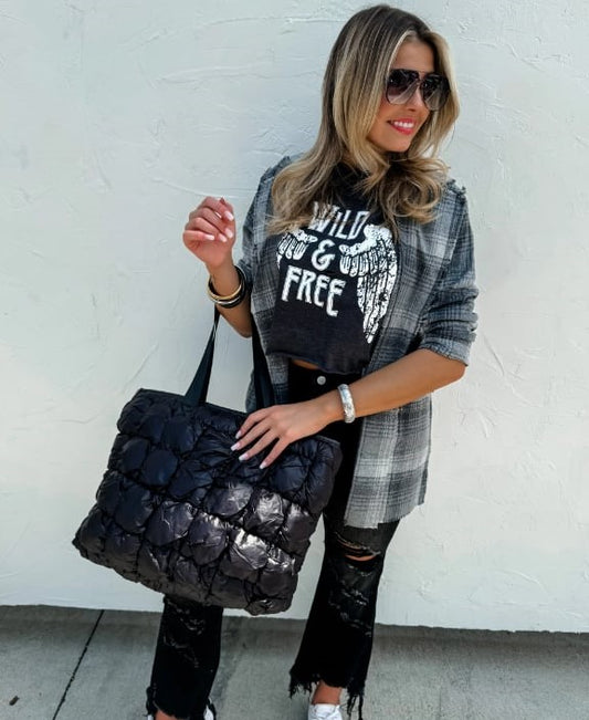 Large Puffer Tote Handbag