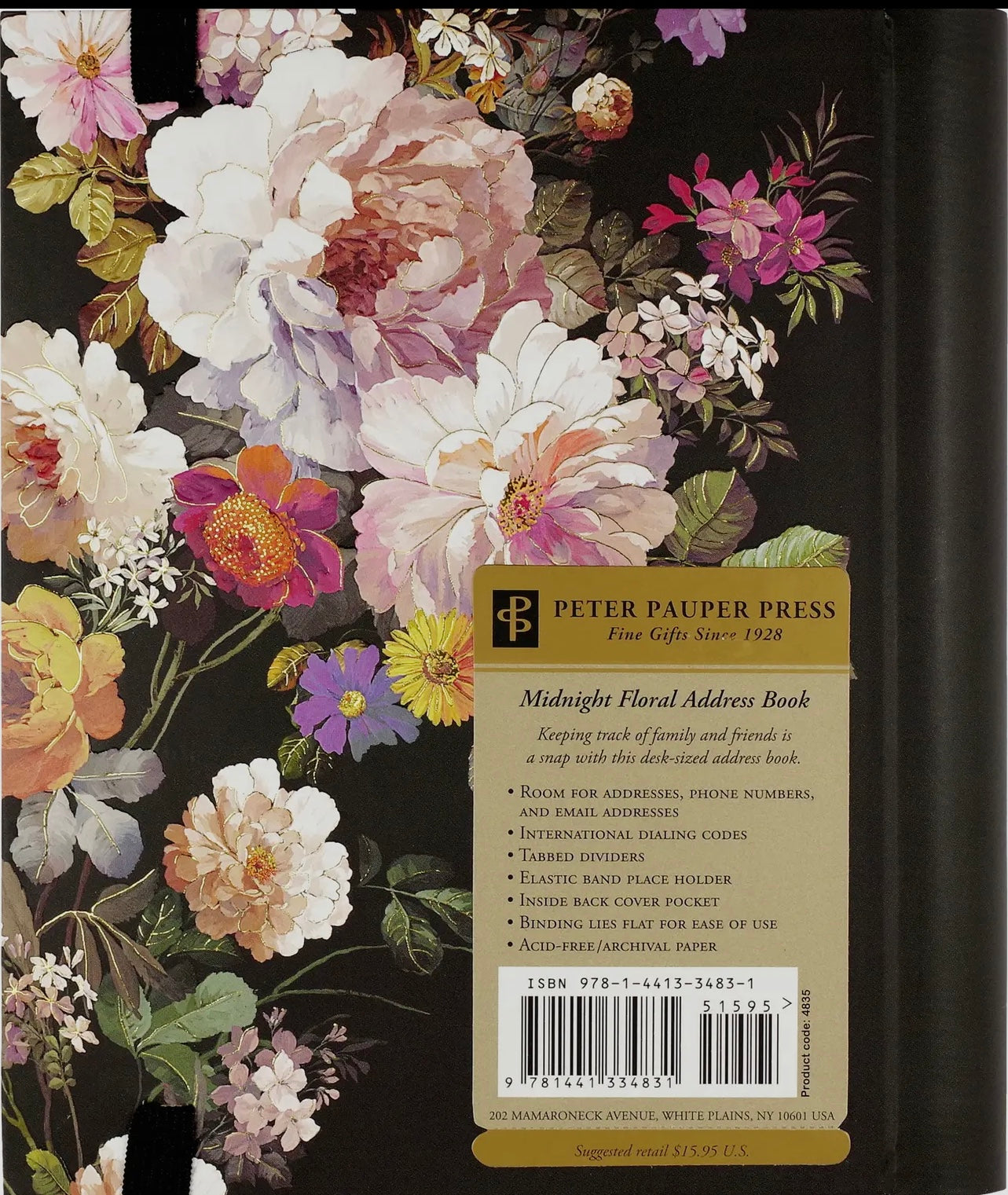 Midnight Floral Address Book