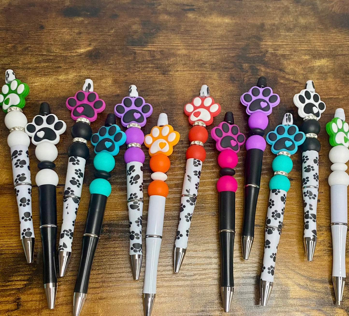 Paw Print Beaded Writing Pen