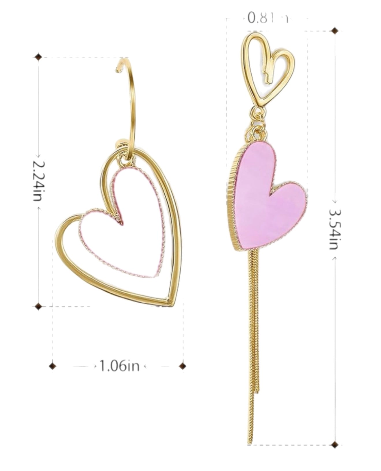 Asymmetrical Heart Earrings