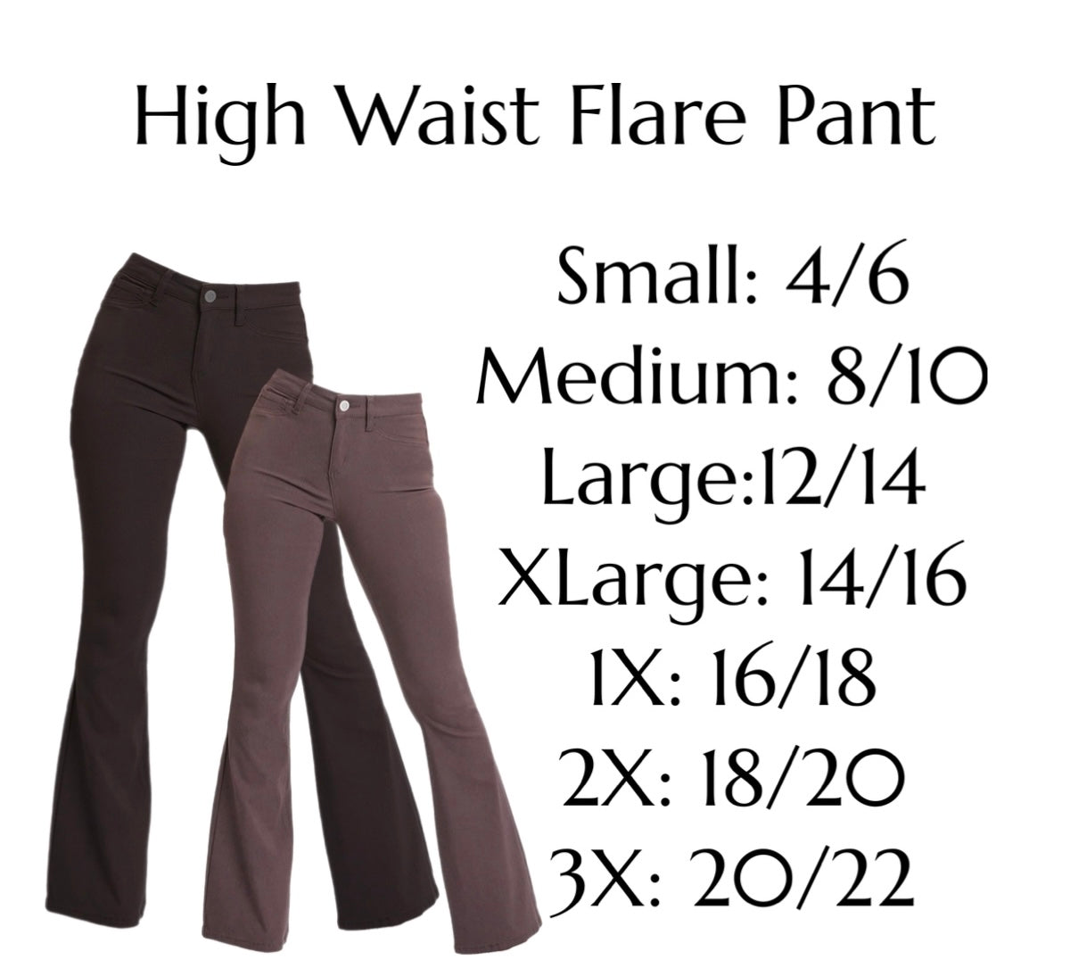 High Rise Flare Leg Pants in Cocoa Brown