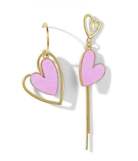 Asymmetrical Heart Earrings