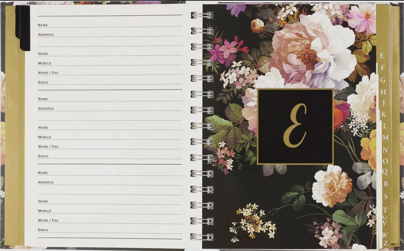 Midnight Floral Address Book