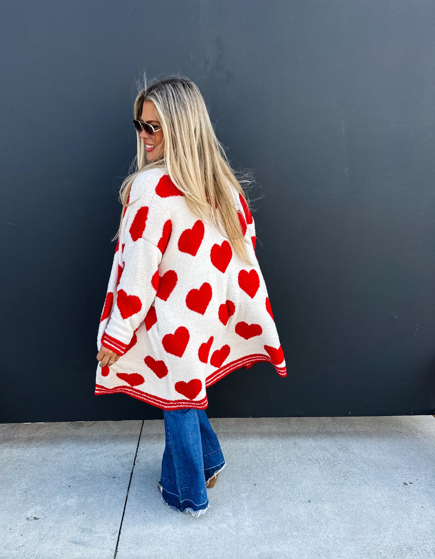 Cloud Soft Reversible Heart Cardigan