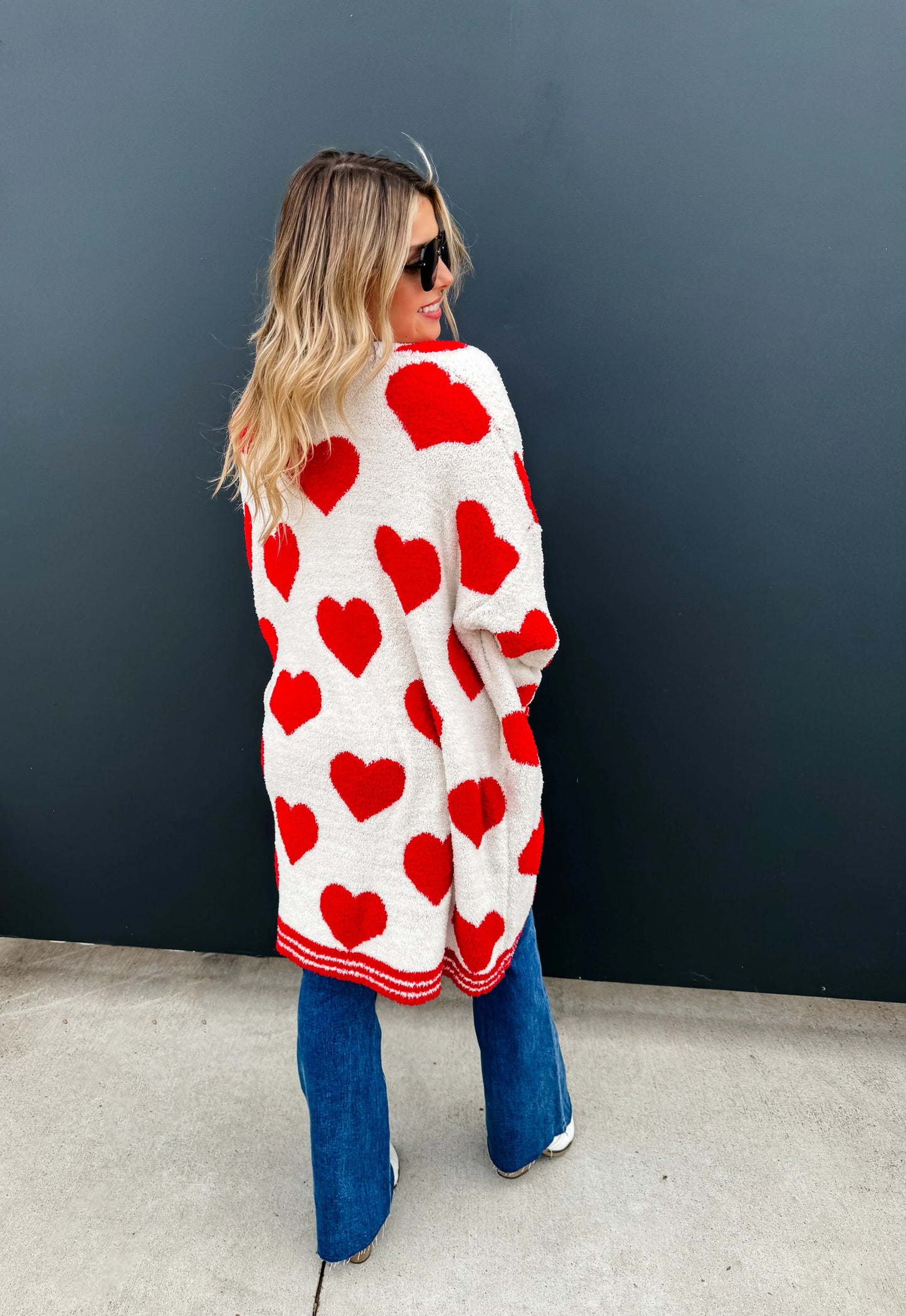 Cloud Soft Reversible Heart Cardigan