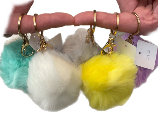 Fuzzy Ball Bag Charm/Key Ring