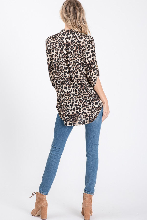 Animal Print No Wrinkle Top