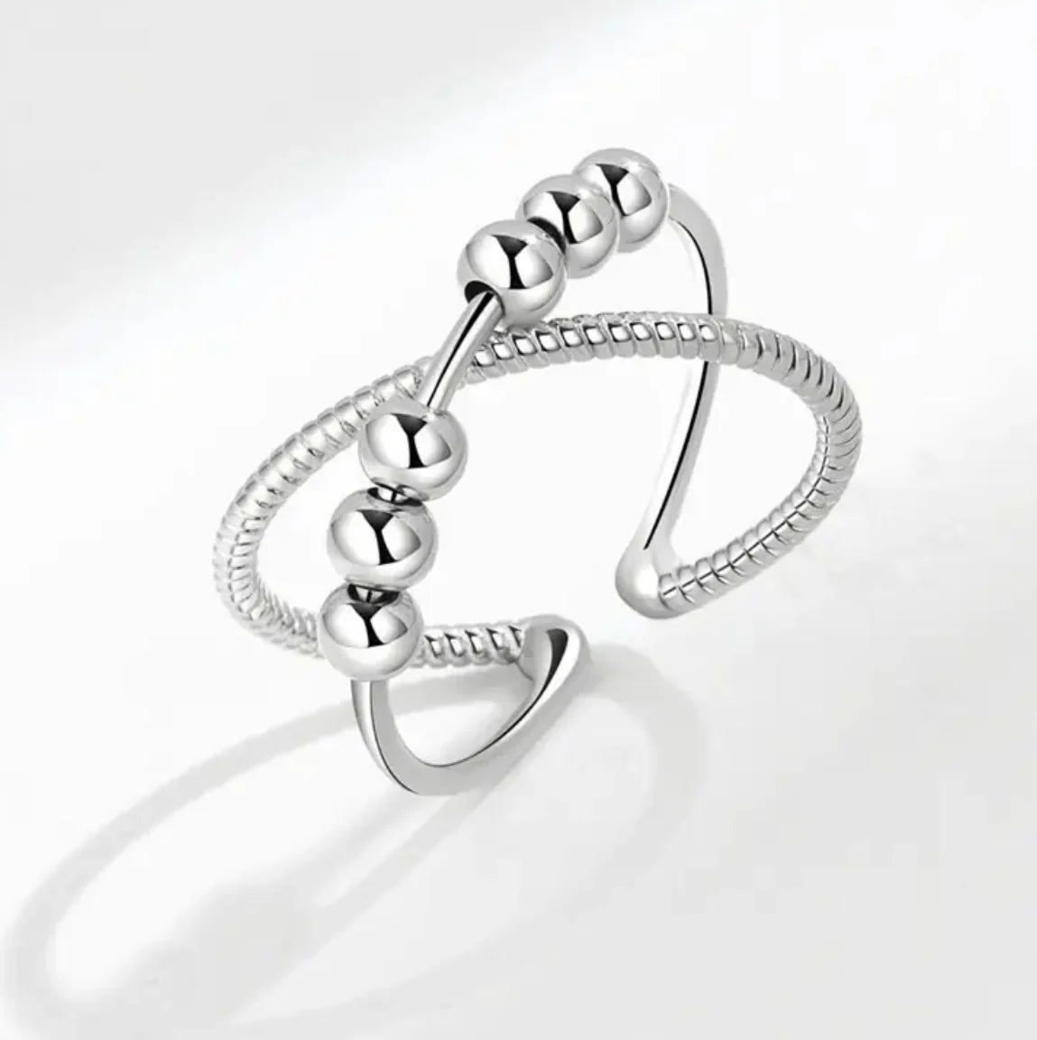 Fidget Ring - Criss Cross Beads