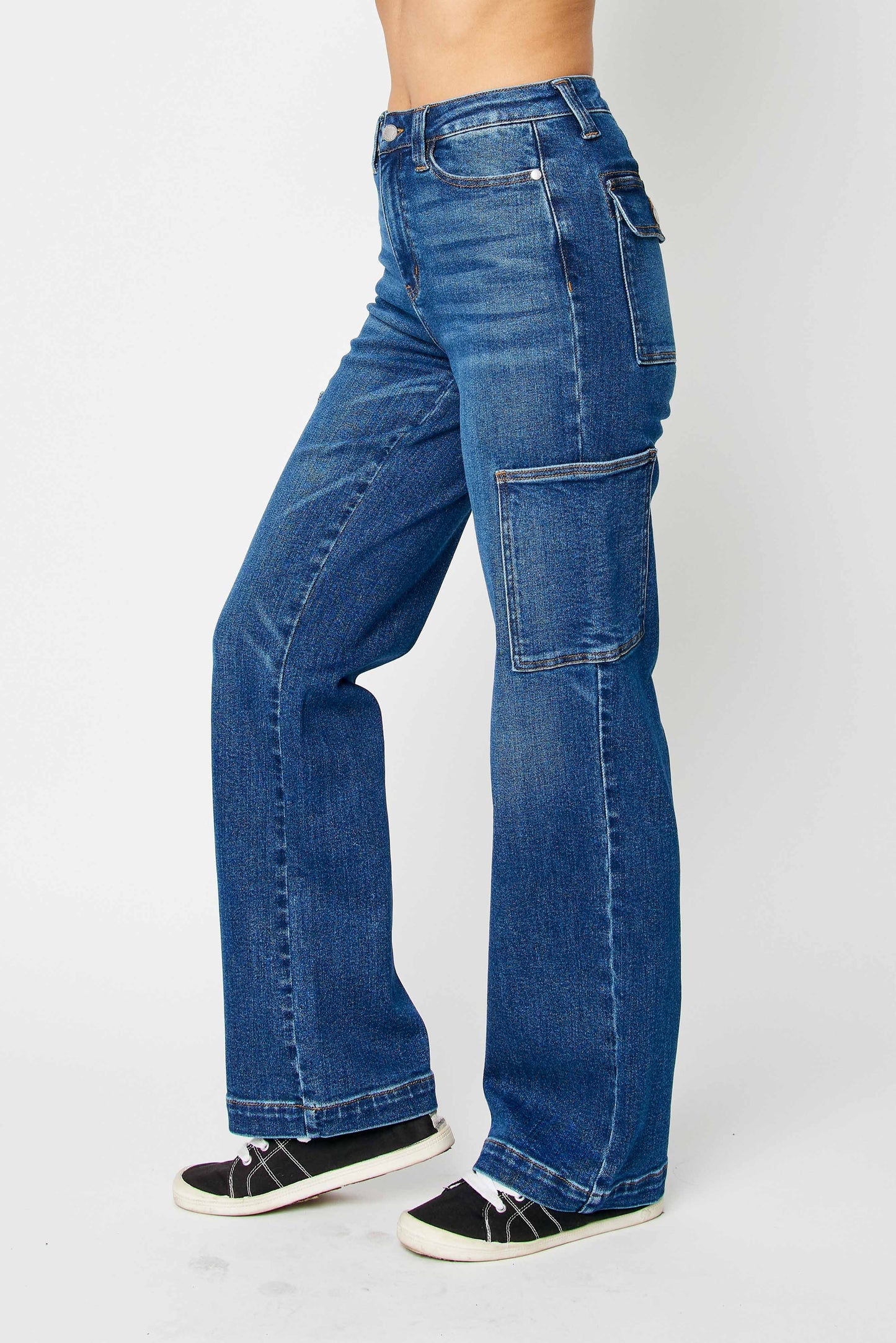 Judy Blue High Waist Cargo Wide Leg Denim