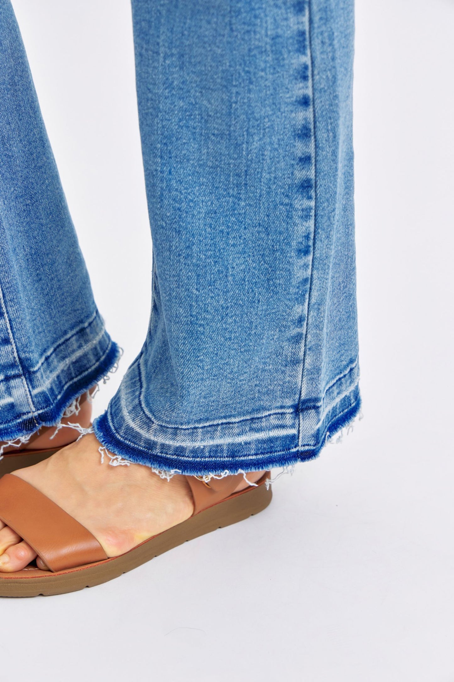 Judy Blue Mid Rise Destroy & Release Hem Bootcut Denim