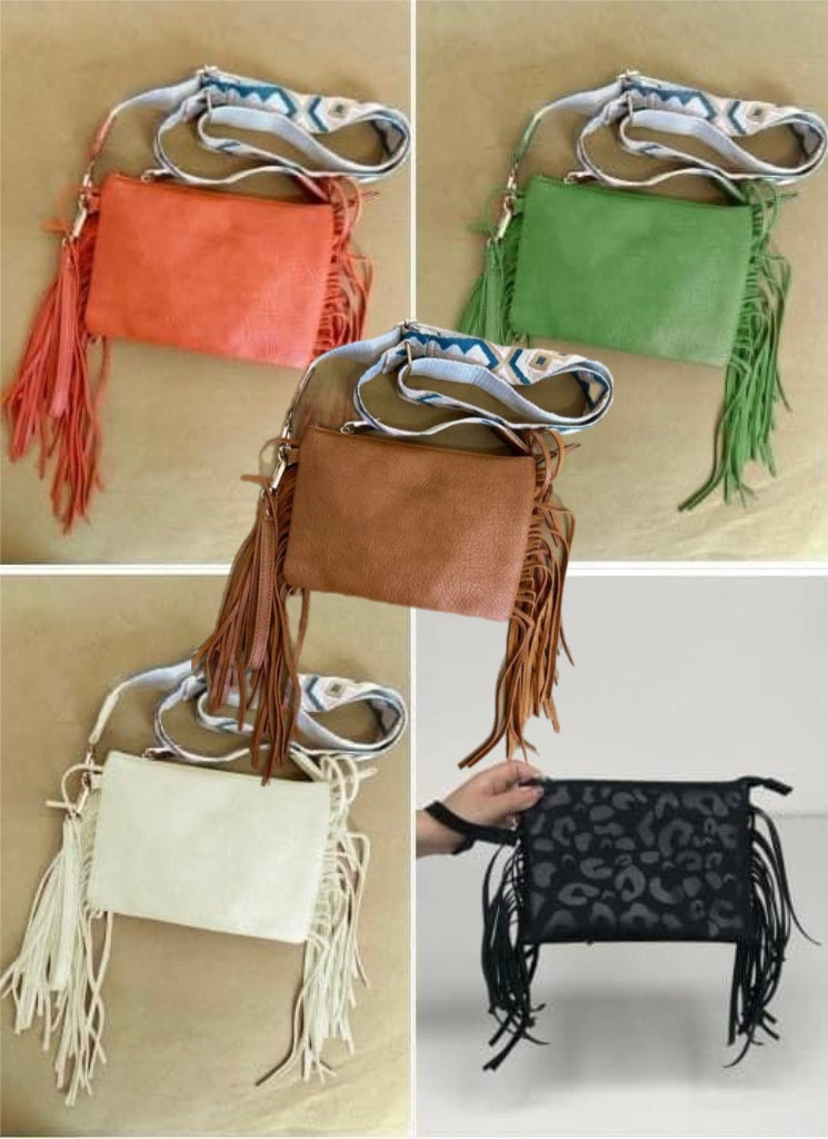 Fringe Organizer Cross Body Handbag