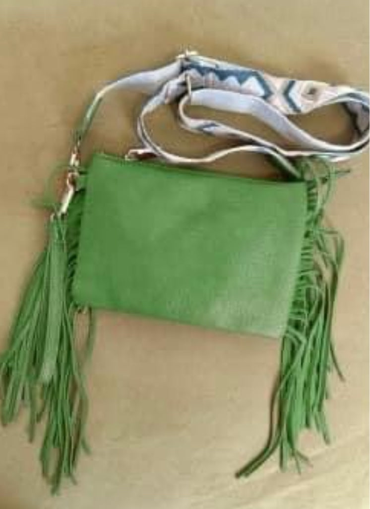 Fringe Organizer Cross Body Handbag