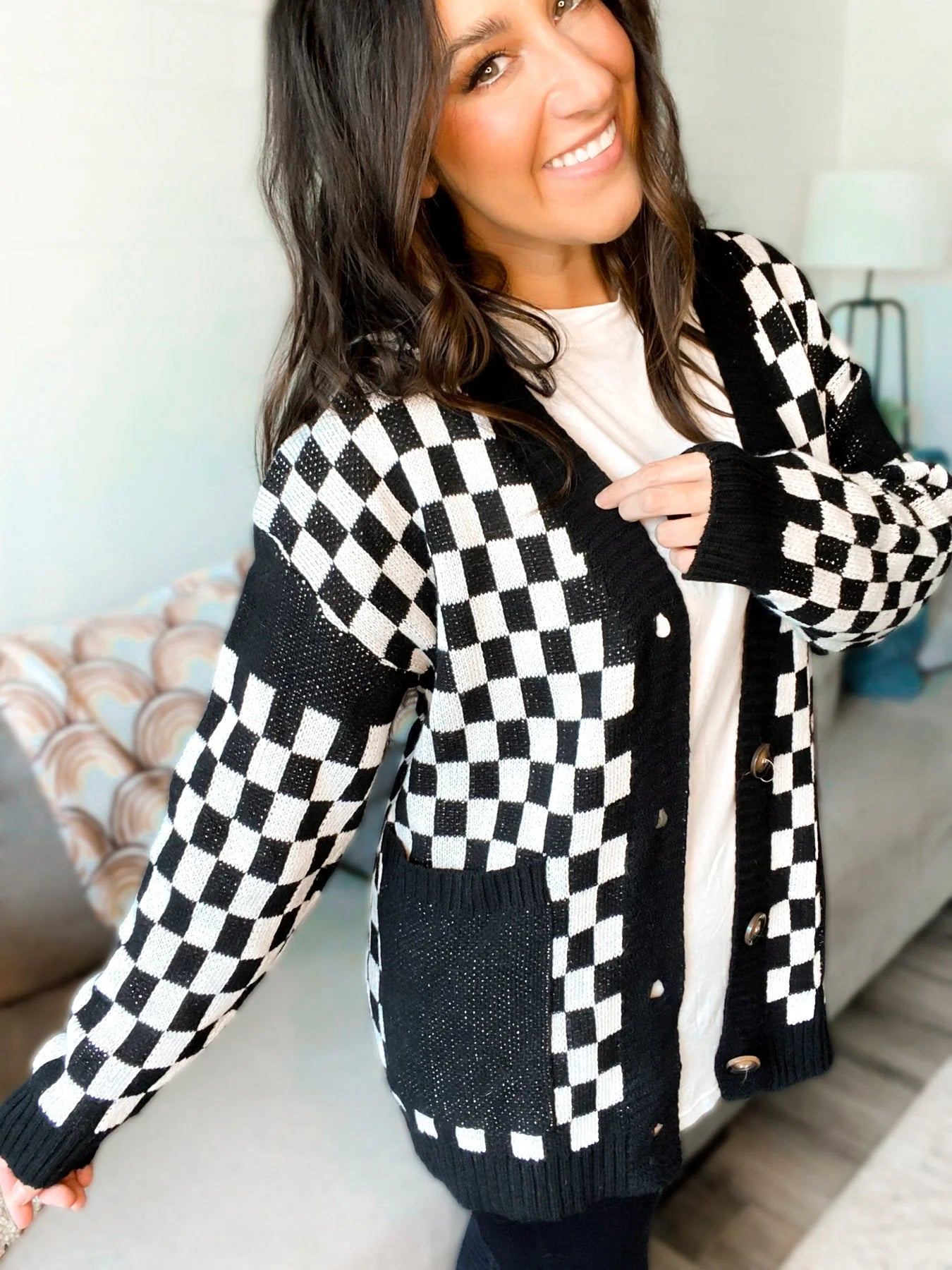 Black & White Varsity Cardigan