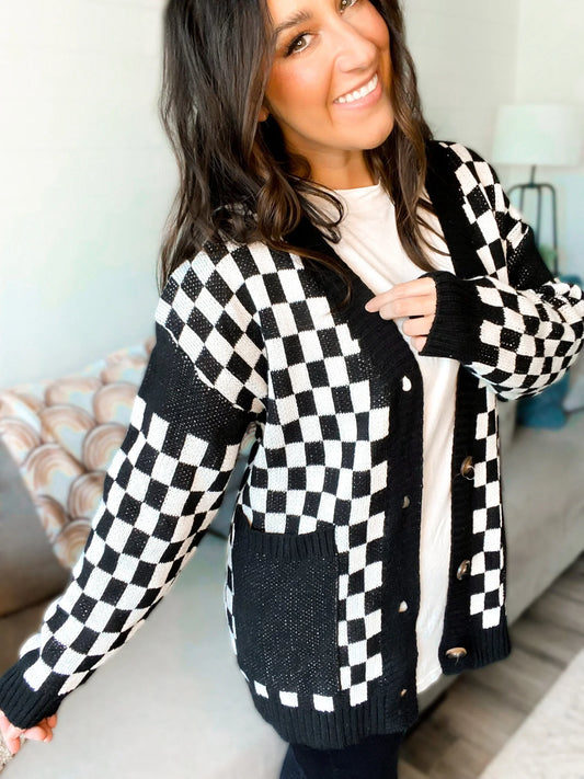 Black & White Varsity Cardigan