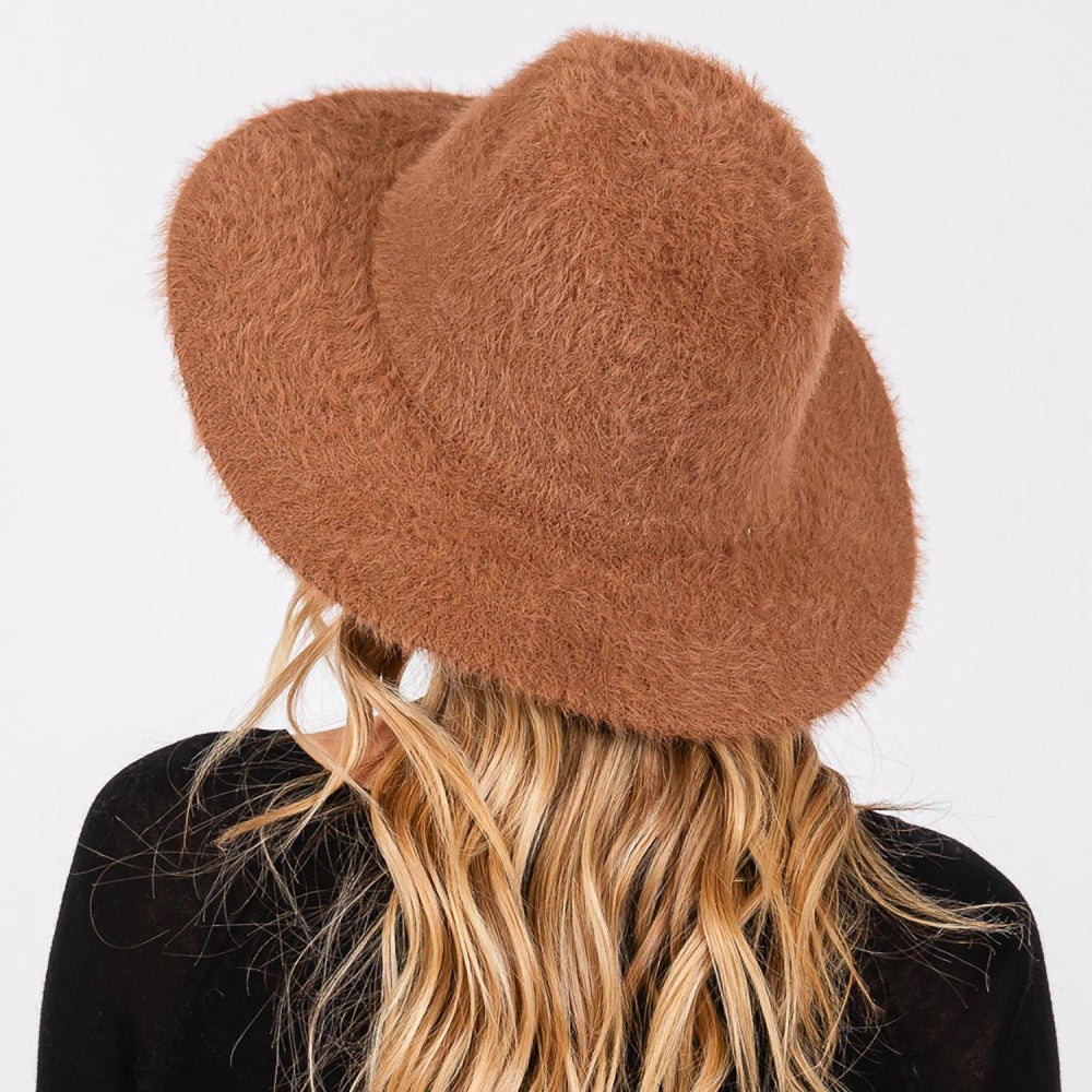 Fuzzy Panama Hat in Camel