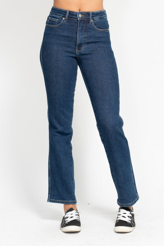 Judy Blue High Waist Tummy Control Dark Straight Denim