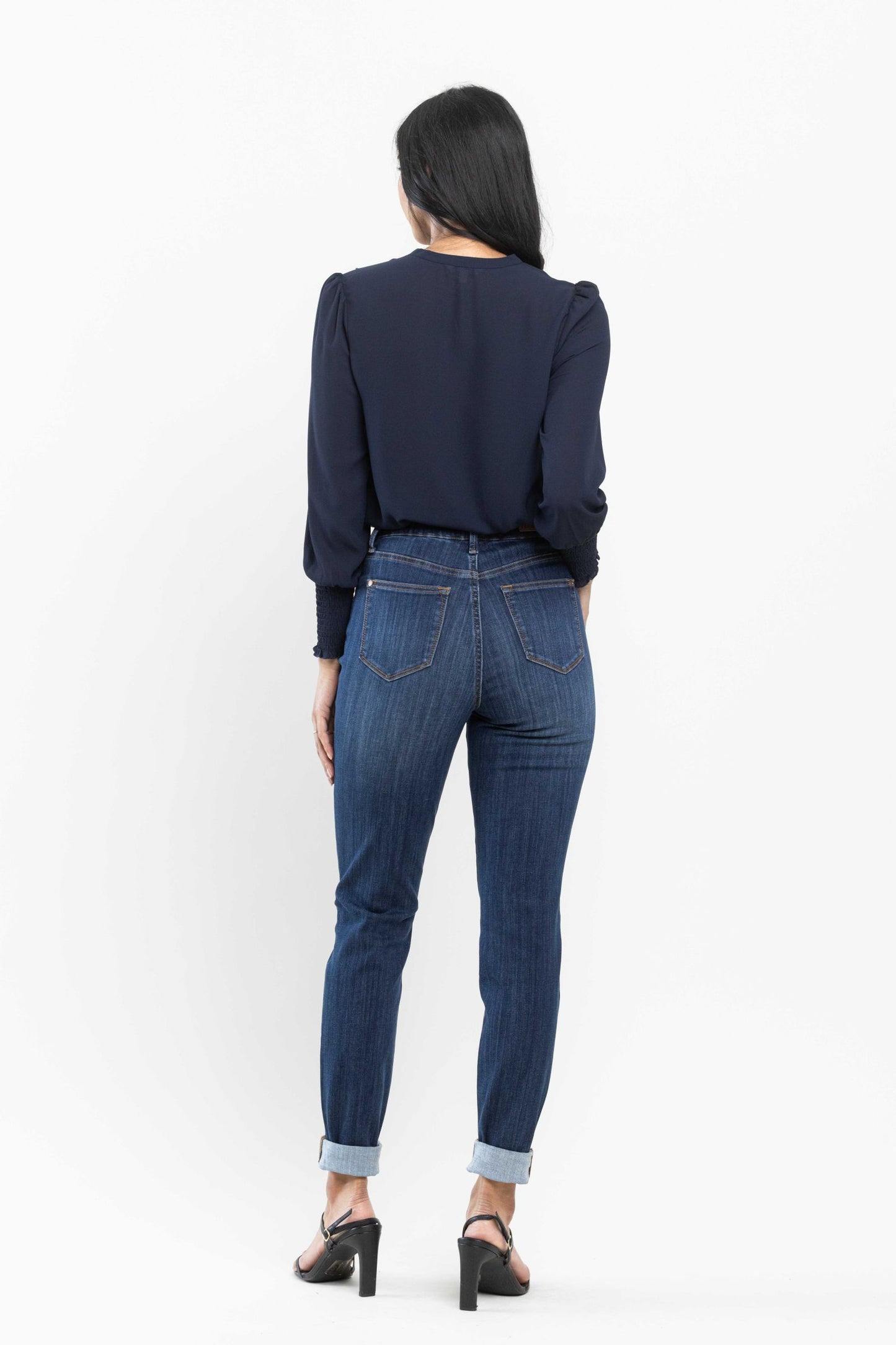 Judy Blue High Waist Pull On Slim Straight Denim