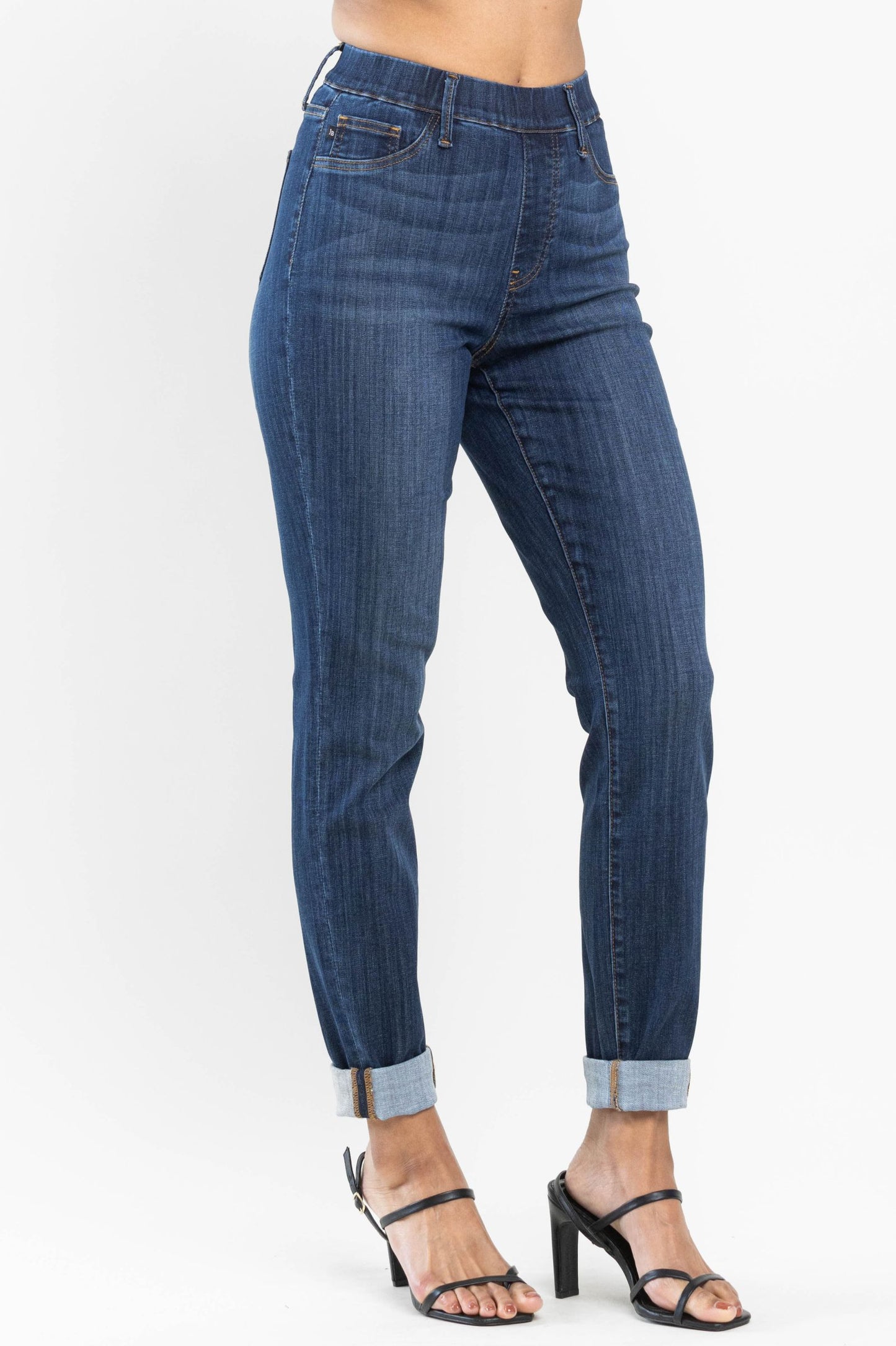 Judy Blue High Waist Pull On Slim Straight Denim