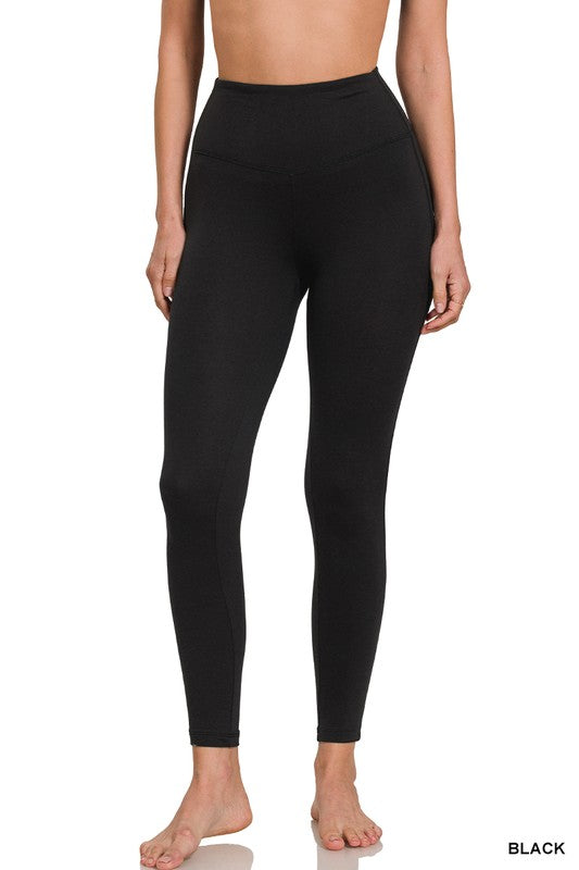 Brushed Microfiber Black Leggings