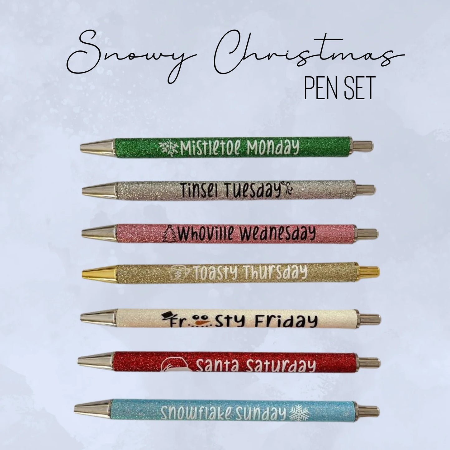 Christmas Days of The Week Pen Set