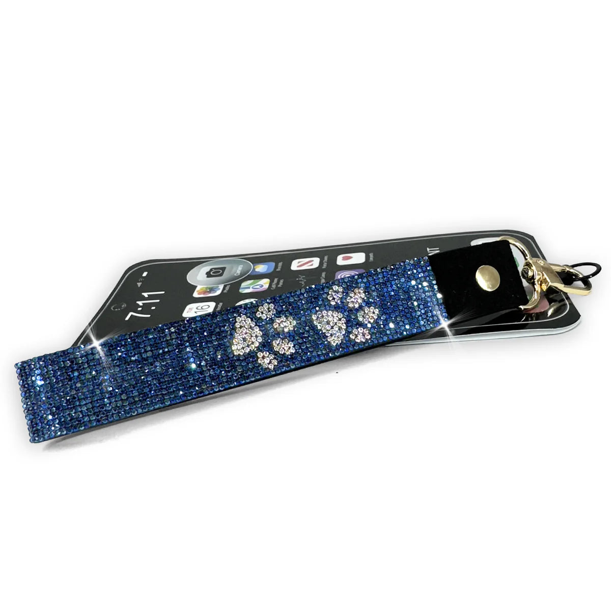 Jacqueline Kent Bling Phone Wrist Lanyard Blue Paw