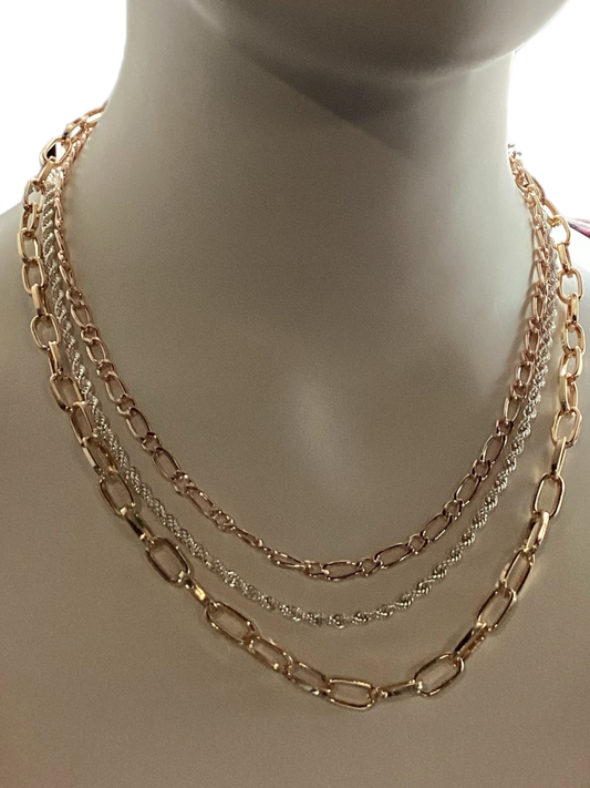 Triple Duty 3 in 1 Necklace in Tri-Tone