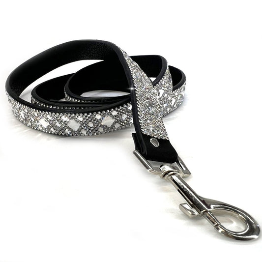 Jacqueline Kent Diamond In the Ruff Studded Leash Silvery White