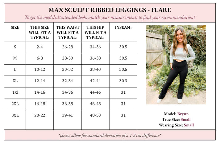 Maxx Sculpt Ribbed Flare Leggings