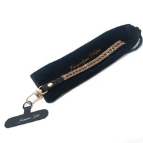 Jacqueline Kent Bling Phone Wrist Lanyard Chocolate