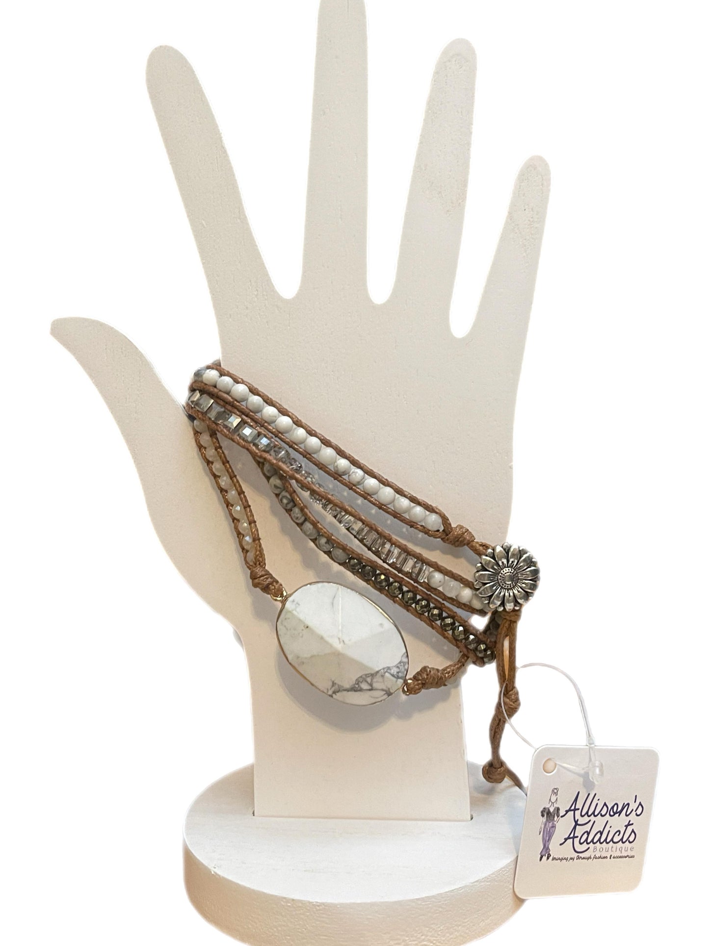 Natural Stone Wrap Bracelet Howlite