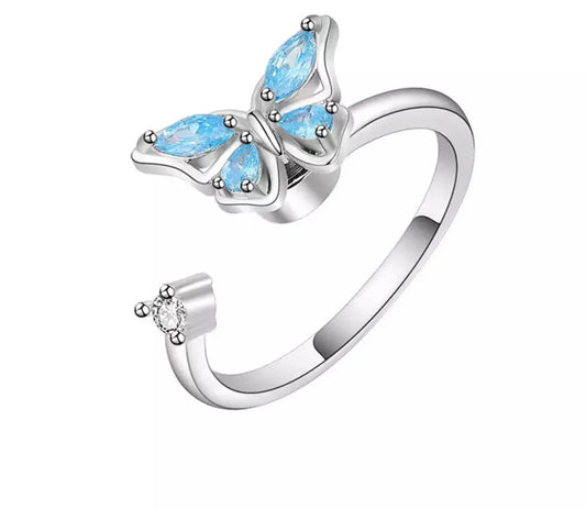 Fidget Ring - Blue Butterfly