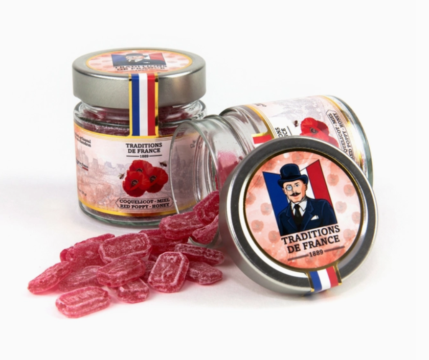 Traditions De France Hard Candy in Red Poppy