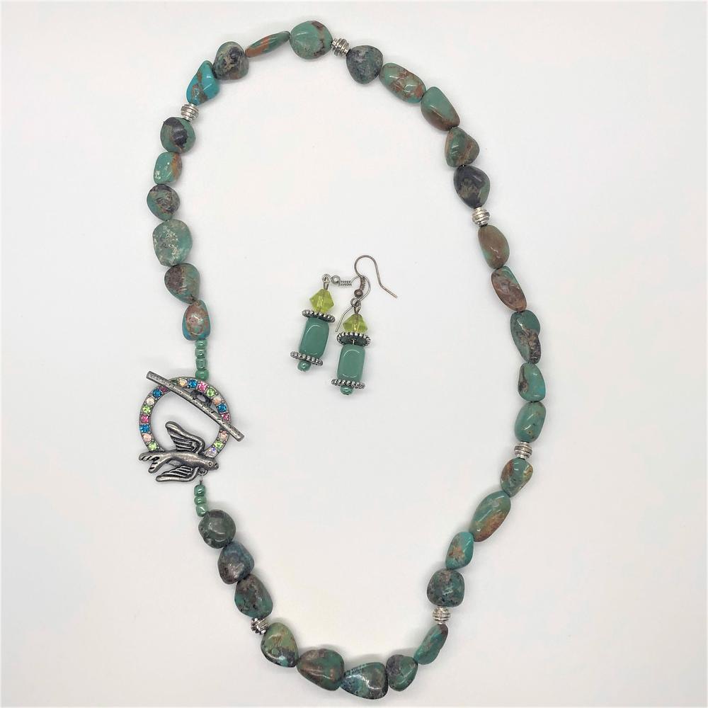 Hand Made Necklace Set- Jasper Dove of Peace