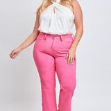 Crop Mid-Rise Pant In Fiery Coral Pink