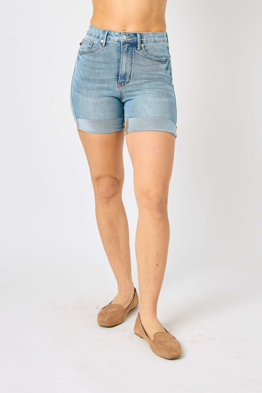 Judy Blue High Waist Tummy Control Cool Denim Shorts