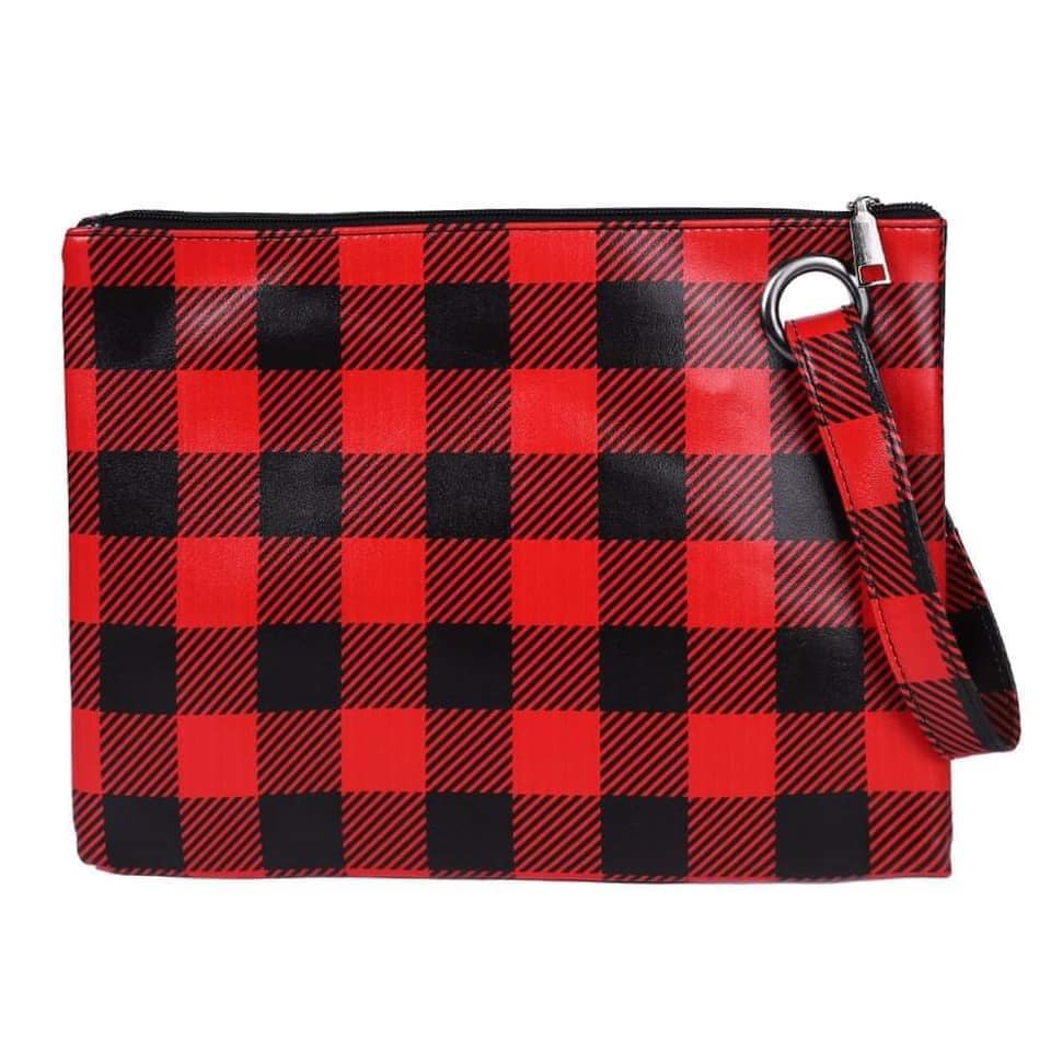 Susan Vegan Leather Handbag-Clutch - Buffalo Check