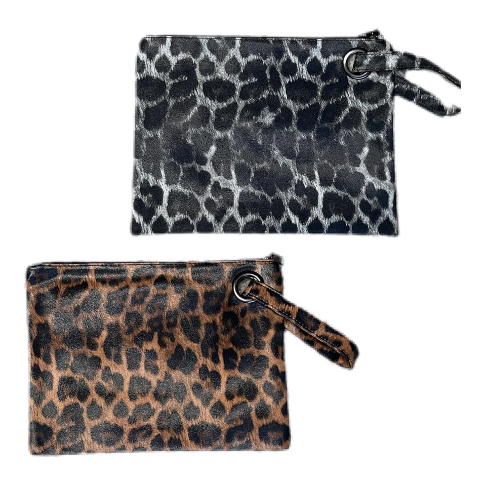 Susan Vegan Leather Handbag-Clutch-Cheetah