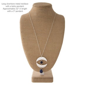 Silver Eye Long Necklace