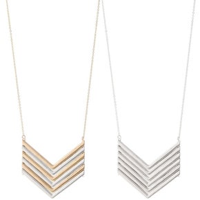 Triple Chevron Long Necklace