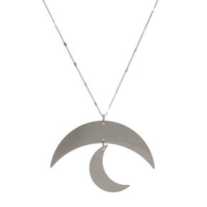 Moon Pendant Long Necklace