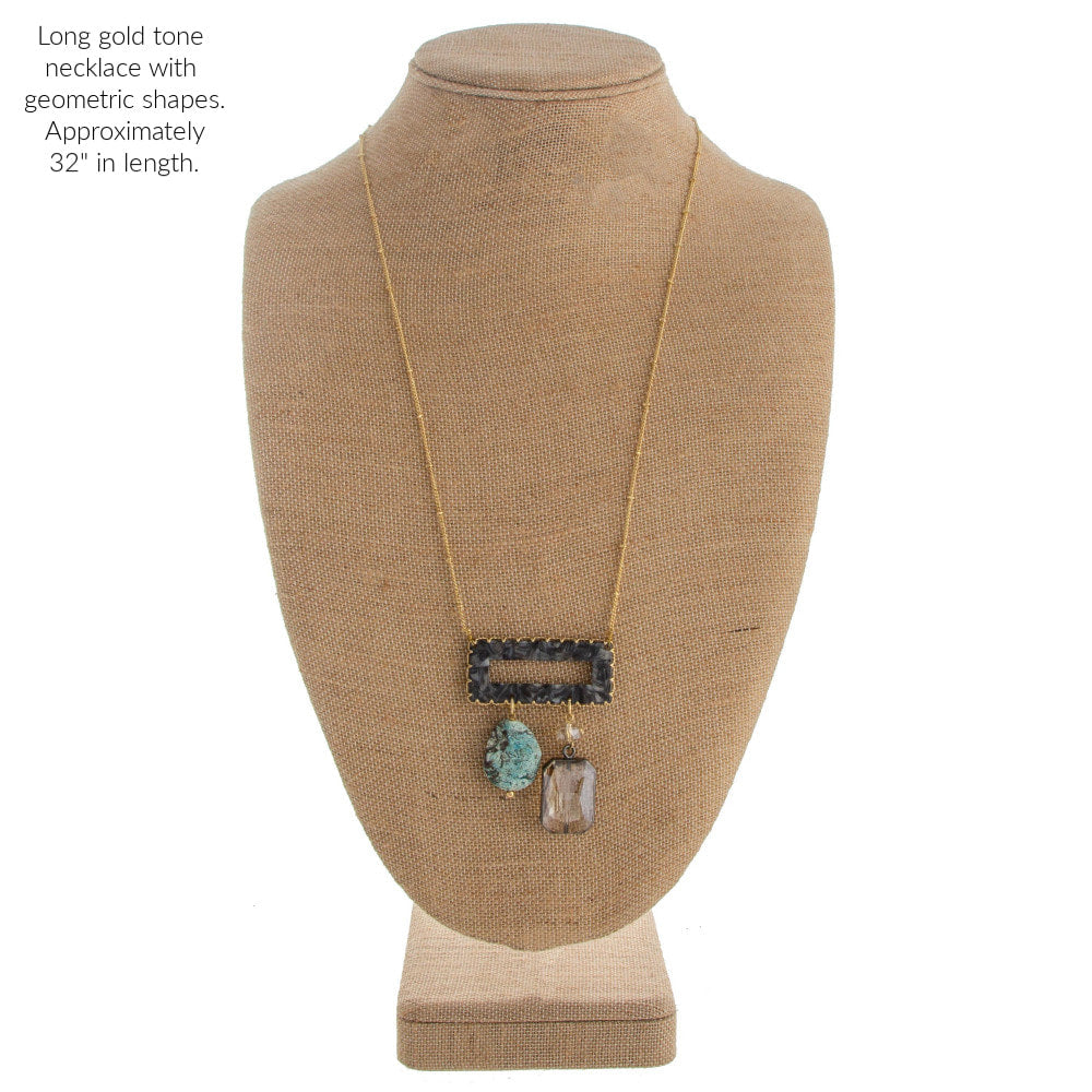 Rectangular Stone Necklace