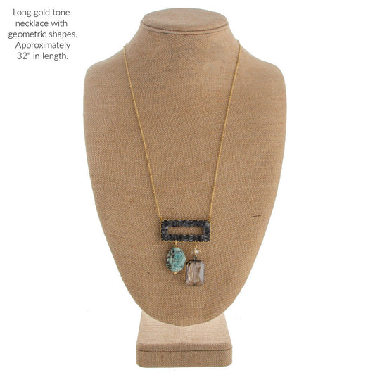 Rectangular Stone Necklace