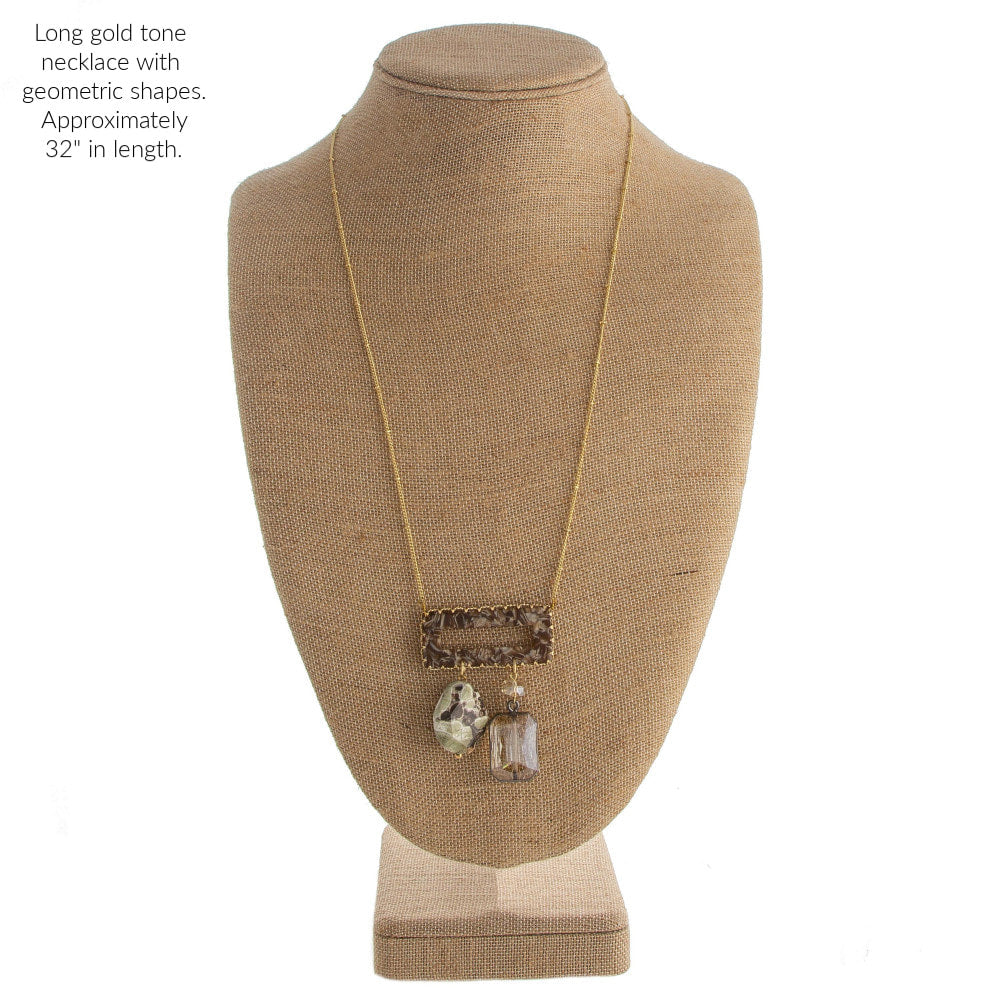 Rectangular Stone Necklace