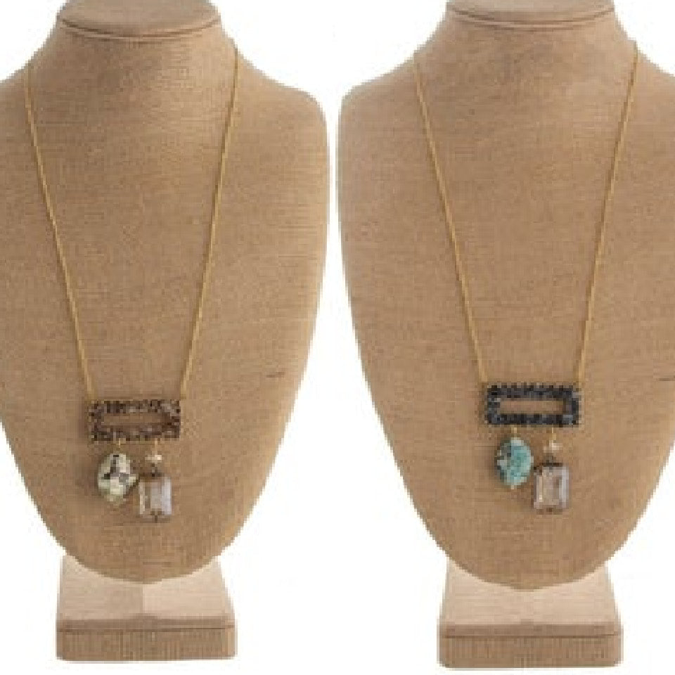 Rectangular Stone Necklace