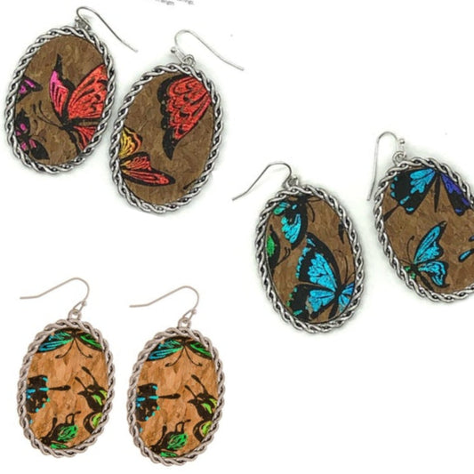 Cork Inspired Butterfly Earring