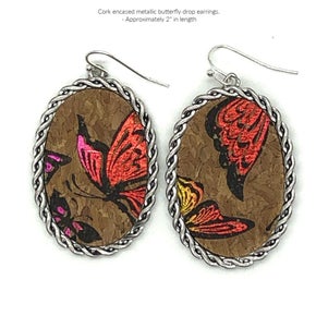 Cork Inspired Butterfly Earring