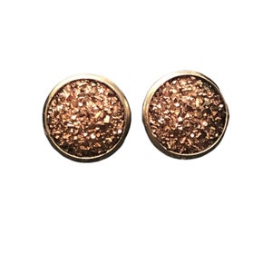 Druzy Smooth Round Stud Earring