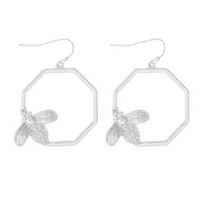 Octagon Bee Earring