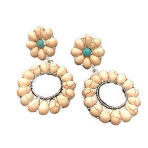 Western Flower Circle Drop Earring