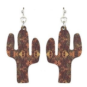 Brown Cactus Earring